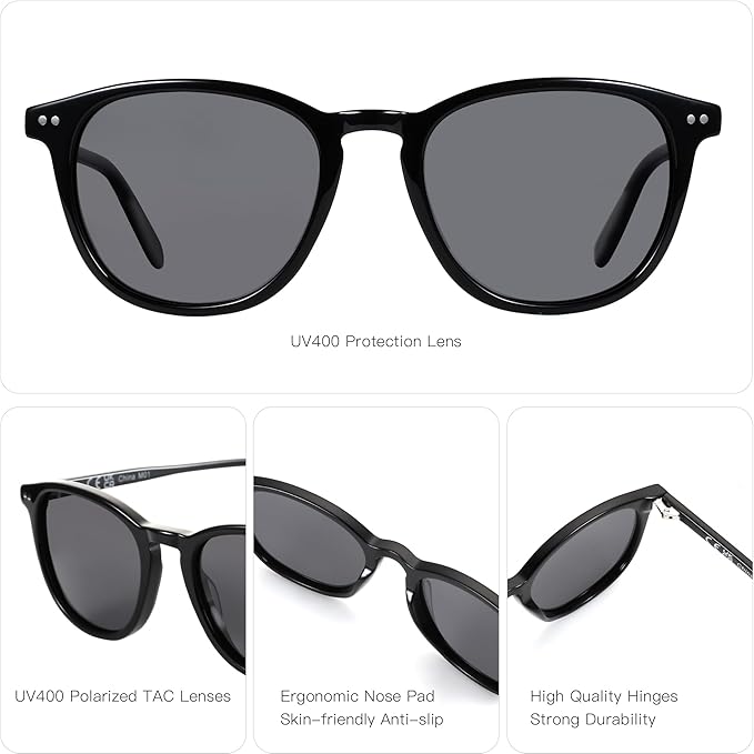 ZENOTTIC Round Polarized Sunglasses Women: UV400 Protection Classic Retro Circle Shades for Driving Fishing Golf Fashion