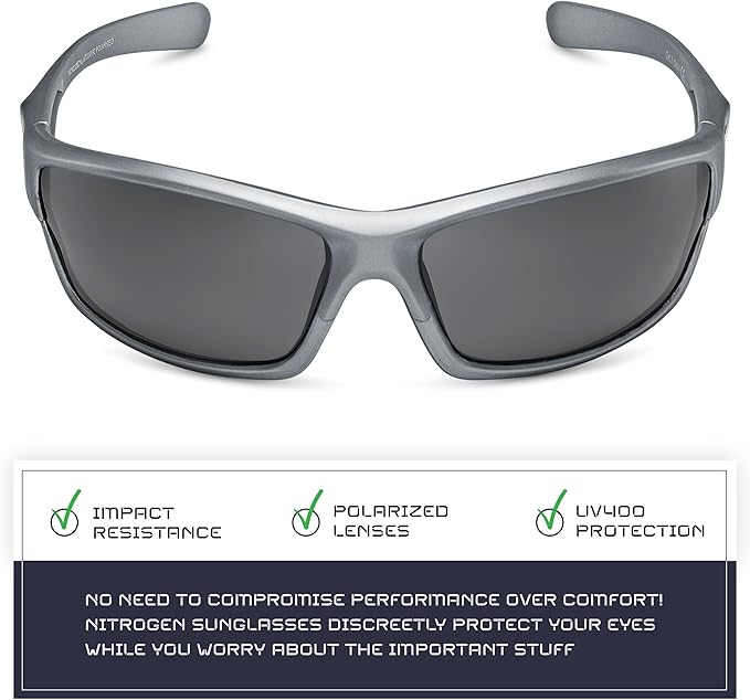 Nitrogen Polarized Wrap Around Sport Sunglasses for Men Women UV400 Driving Fishing Running Sun Glasses