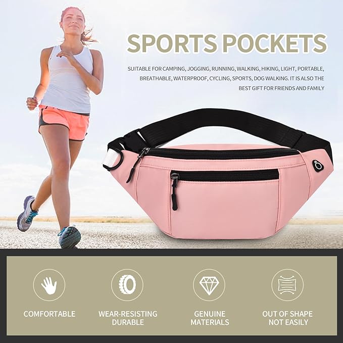 DAITET Crossbody Fanny Pack for Men&Women,Large Waist Bag & Hip Bum Bag with Adjustable Strap for Outdoors Workout Traveling Casual Running Hiking Cycling