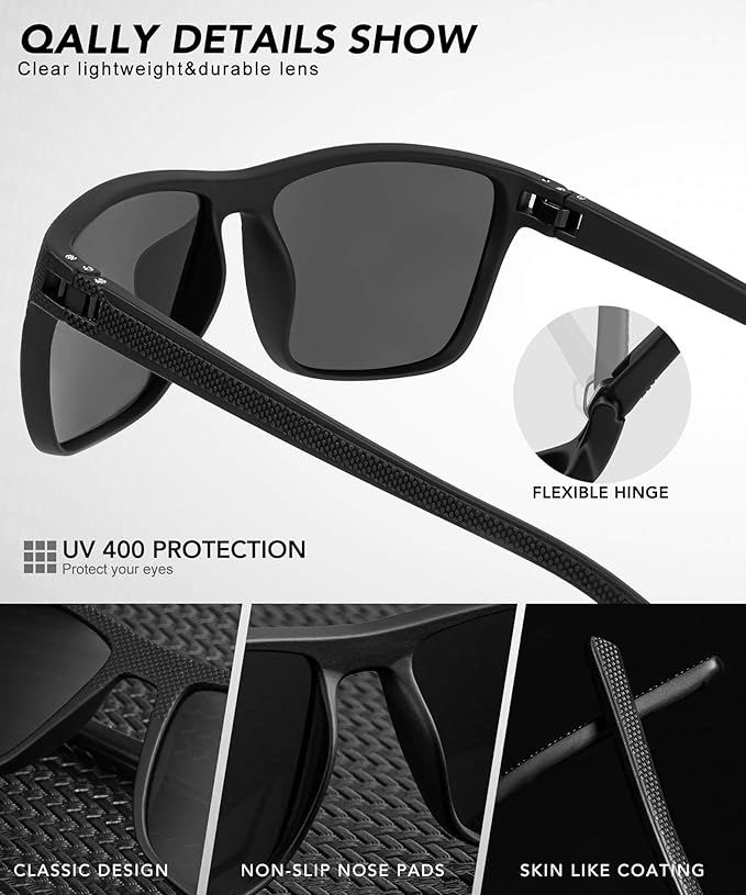 Polarized Sunglasses Men, Mens Sunglasses Polarized UV protection Lightweight Sun Glasses for Driving Fishing Golf