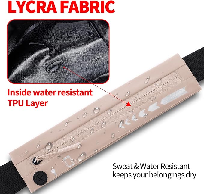 USHAKE Slim Running Belt for Women Men-Runners Phone Holder Fanny Pack, Adjustable, Bounce Free Waist Pouch bag for Workout, Money Belt, Run Gear Accessories Pink