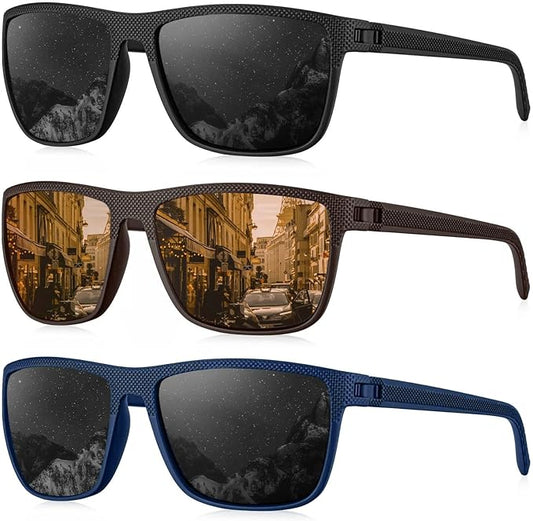 KALIYADI Polarized Sunglasses for Men, Lightweight Sun Glasses with UV Protection for Driving Fishing Golf
