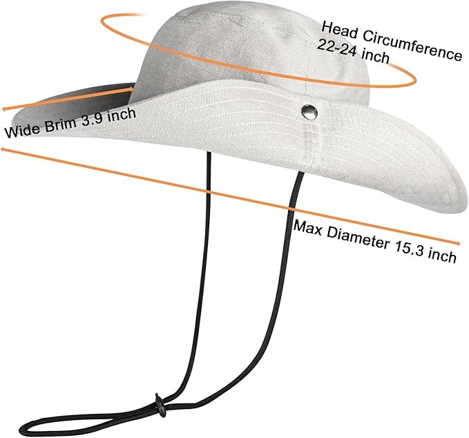 ZOORON Bucket Hat Wide Brim Boonie Hats Safari Hat for Hiking Fishing Outdoor