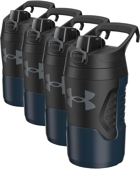 Under Armour 32 oz Insulated Water Bottles - Sports Water Jug with Handle, Fence Hook, Leak Resistant for Baseball, Football & More, 32 oz Water Bottles (Pack of 4)