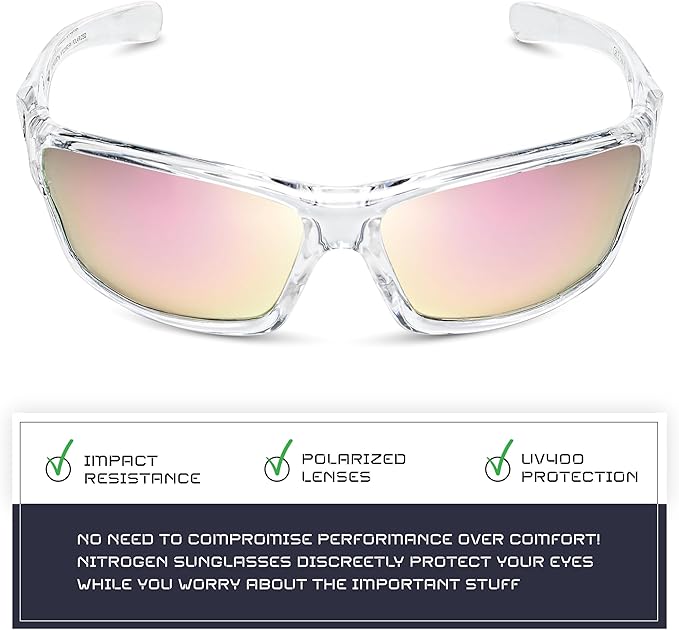 Nitrogen Polarized Wrap Around Sport Sunglasses for Men Women UV400 Driving Fishing Running Sun Glasses