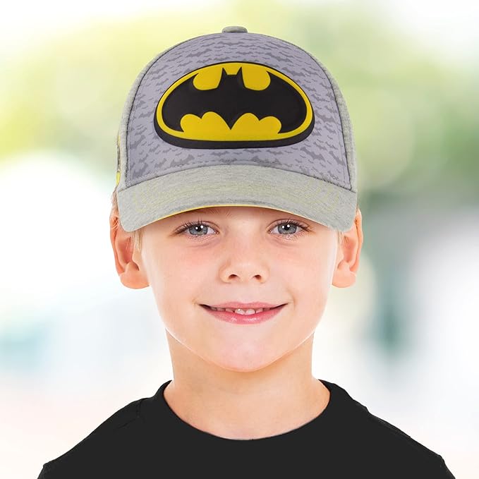DC Comics Boys Baseball Cap, Batman Adjustable Toddler Hat, Ages 2-4 Or Boy Hats For Kids Ages 4-7
