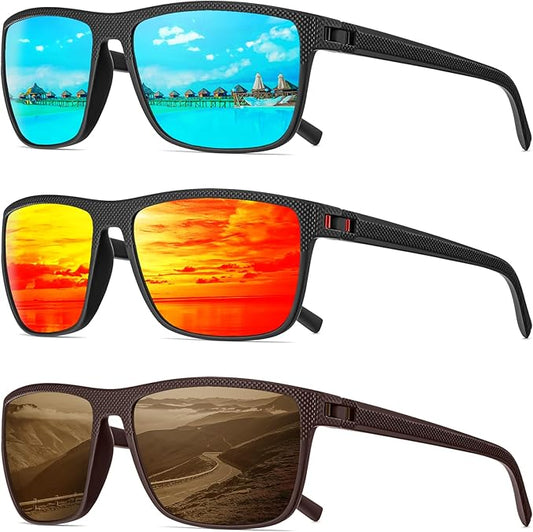 Polarized Sunglasses Men, Mens Sunglasses Polarized UV protection Lightweight Sun Glasses for Driving Fishing Golf