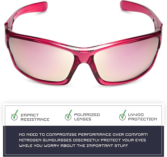 Nitrogen Polarized Wrap Around Sport Sunglasses for Men Women UV400 Driving Fishing Running Sun Glasses