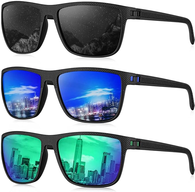 KALIYADI Polarized Sunglasses for Men, Lightweight Sun Glasses with UV Protection for Driving Fishing Golf