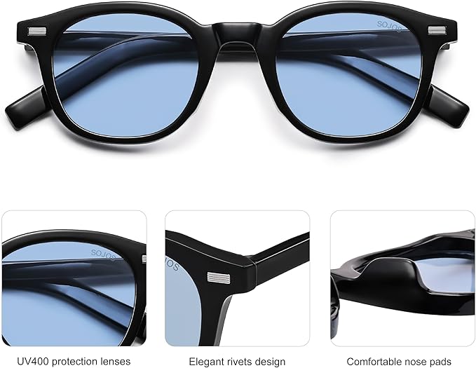 SOJOS Retro Square Sunglasses for Women Men Vintage Shades UV Protection Sunnies SJ2316