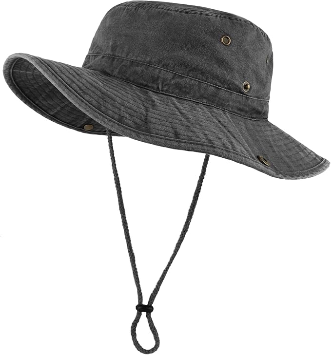 Zylioo XXL Boonie Sun Hats Washed,Oversized Wide Floppy Brim Hiking Hat for Big Heads,Large Cooling Hats with Chin Strap
