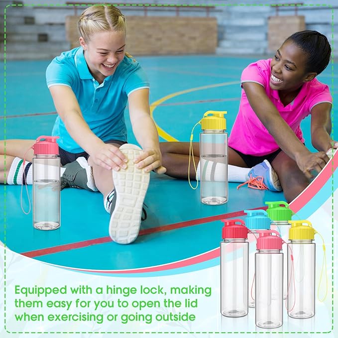 Mifoci 20 Pieces Water Bottle Bulk 17 oz Plastic Water Bottles Bulk Gym Sports Adults Reusable Large Bottles with Leak Proof Flip Top for Party Outdoor(Regular Style,Stylish Colors)