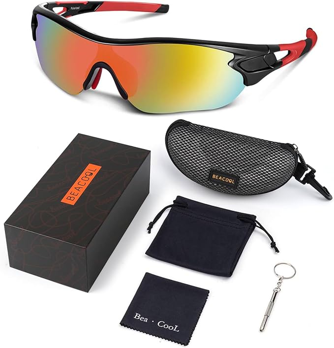 BEACOOL Polarized Sports Sunglasses for Men Women Youth Baseball Cycling Running Driving Fishing Golf Motorcycle TAC Glasses