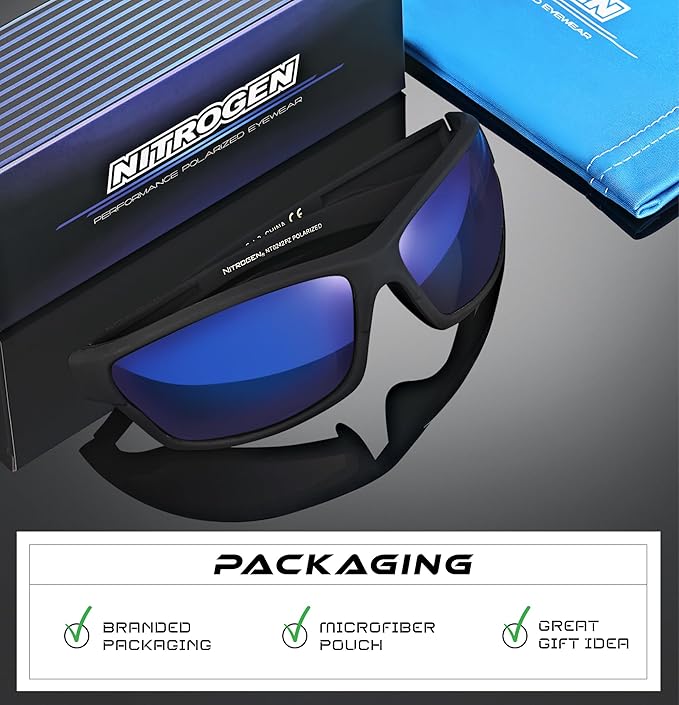 Nitrogen Polarized Wrap Around Sport Sunglasses for Men Women UV400 Driving Fishing Running Sun Glasses