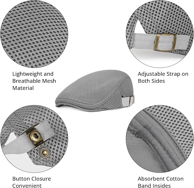 WETOO Men's Flat Cap Gatsby Newsboy Lvy Irish Hats Driving Cabbie Hunting Cap