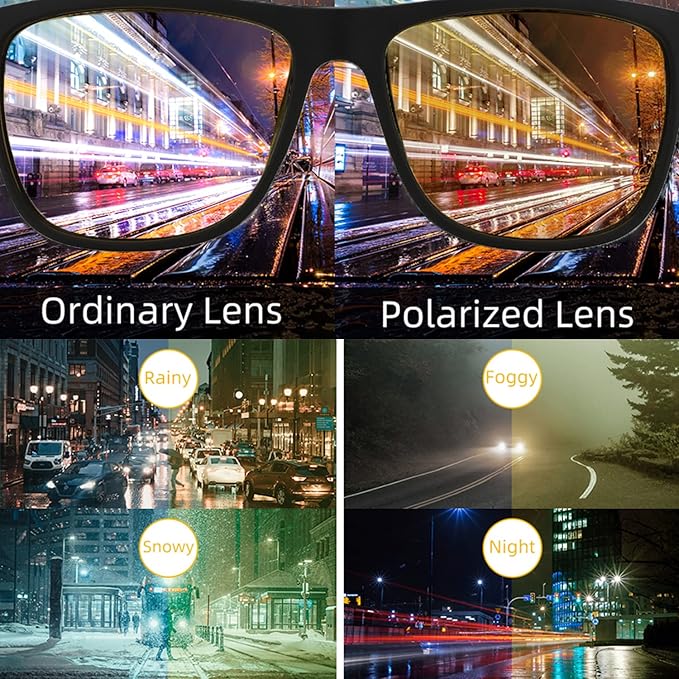 ZENOTTIC Square Polarized Sunglasses for Men Ultralight Carbon Fiber Sun Glasses Driving Fishing Golf Sports UV400 Protection