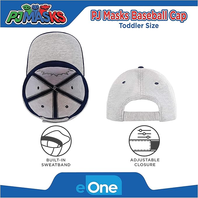 PJ Masks Baseball Cap and Adjustable Toddler Hat, 2-4 Or Boy for Kids Ages 4-7