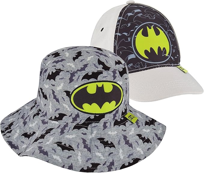 DC Comics Bucket Baseball Cap, Batman Toddler Sun Hat for Ages 2-4