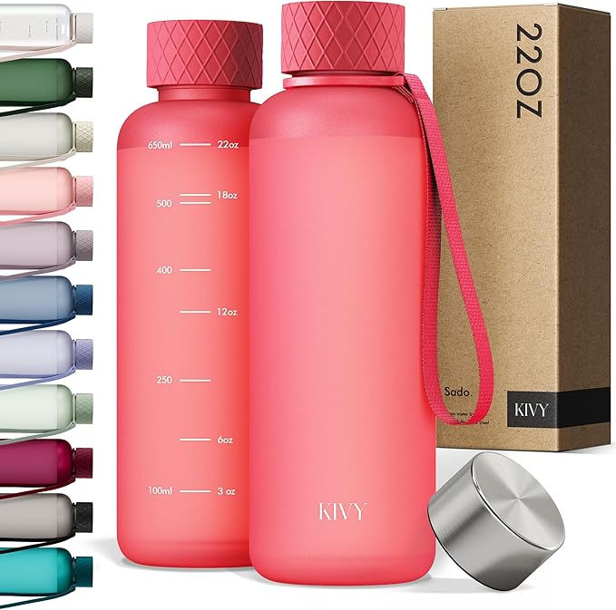 KIVY Tritan Water Bottle 2nd Generation (Coral, 22oz)