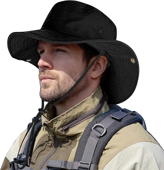 ZOORON Bucket Hat Wide Brim Boonie Hats Safari Hat for Hiking Fishing Outdoor