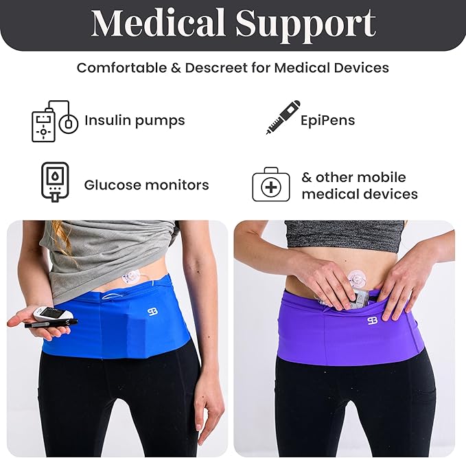 StashBandz Running Belt for Women & Men – No-Bounce Fanny Pack with 4 Secure Pockets & Zipper for Phone, Money & Essentials – Flip Belt Style Design for Running, Travel & Everyday Use