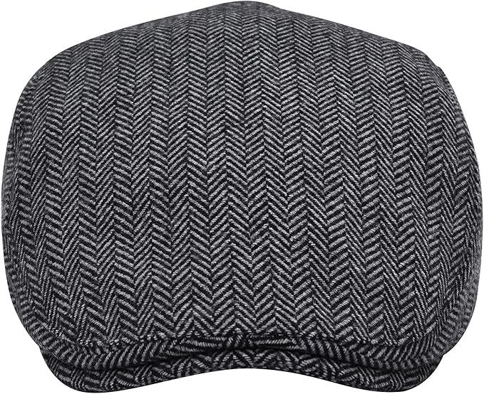 STARANCE Men's Flat Cap Wool Tweed Driving Irish Newsboy Hat