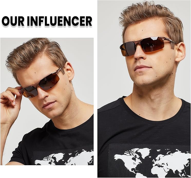 DUCO Mens Sunglasses Polarized Sports Fishing Running Driving Carbon Fiber Sunglasses for Men UV400 Protection DC8277