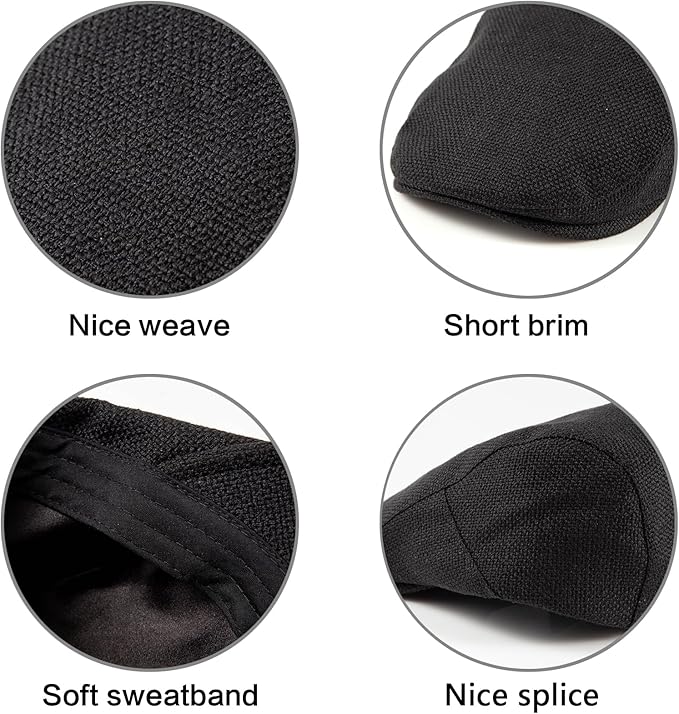 LADYBRO 2Pack Unisex Flat Cap Newsboy Hats for Men Women, Summer Casual Adjustable