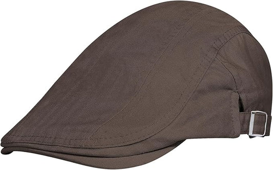 Men's Newsboy Caps 100% Cotton Newsies Flat Hats for Men Adjustable Irish Cabbie Gatsby Hats Ivy Cap for Driving Golf Hunting
