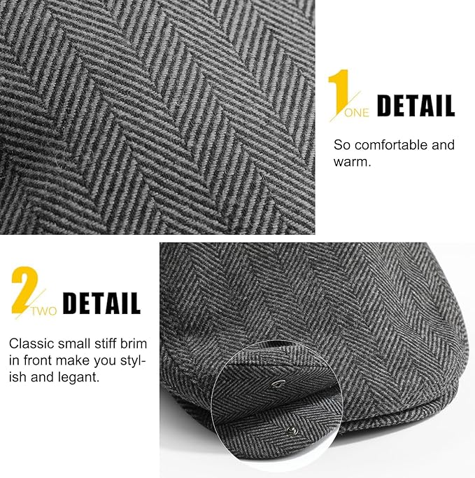 Sumolux Mens Newsboy Hat Flat Cap Gatsby Newsboy Lvy Irish Hats Driving Cabbie Hunting Cap