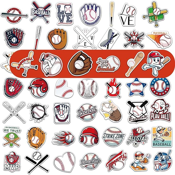 Baseball Water Bottles for Boys 18 oz and 100 PCS Baseball Stickers Sports Insulated Stainless Steel Water Bottle Baseballs Accessories Stuff Gear Gifts For 8-12 12-14 Player