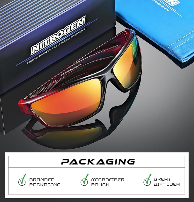 Nitrogen Polarized Wrap Around Sport Sunglasses for Men Women UV400 Driving Fishing Running Sun Glasses