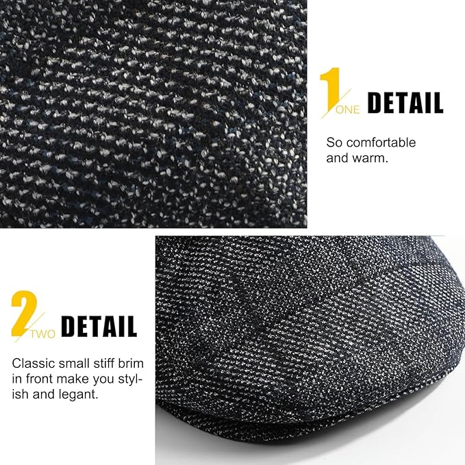 Sumolux Mens Newsboy Hat Flat Cap Gatsby Newsboy Lvy Irish Hats Driving Cabbie Hunting Cap