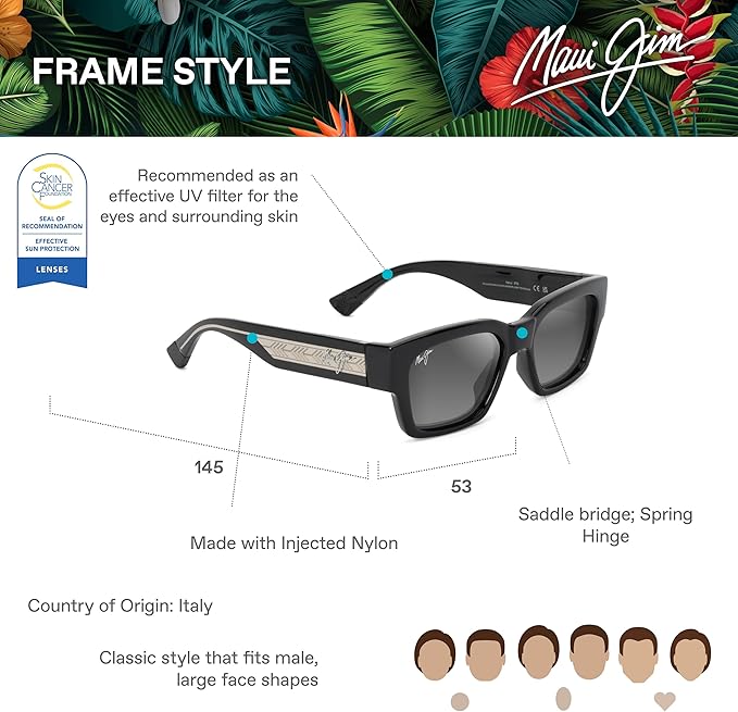 Maui Jim Polarized Men's and Women's Kenui Rectangular Sunglasses