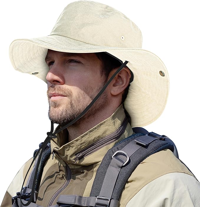 ZOORON Bucket Hat Wide Brim Boonie Hats Safari Hat for Hiking Fishing Outdoor