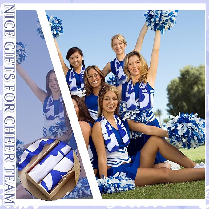 12 Pcs 12/24 Pcs Cheerleader Cooling Towel Cheer Gifts Bulk for Team Cheer Sports Gifts with Bags 40" x 12" Breathable Chilly Microfiber Cooling Towel for Yoga Sport Gym Party Favor (Blue)