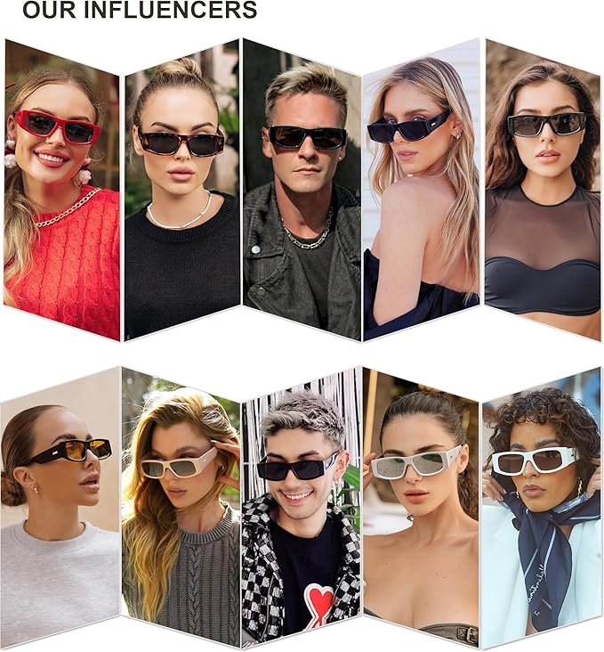 SOJOS Trendy Y2K Rectangle Polarized Sunglasses for Women Men Fashion Designer Rave Sunglasses SJ2228