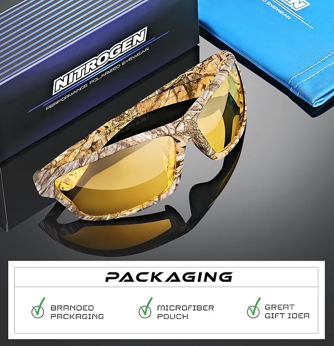 Nitrogen Polarized Wrap Around Sport Sunglasses for Men Women UV400 Driving Fishing Running Sun Glasses