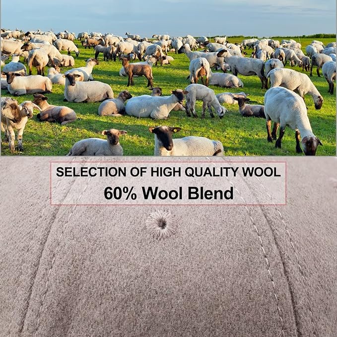 GADIEMKENSD Unstructured Wool Baseball Caps Winter Warm Hat Adjustable