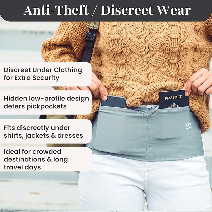 StashBandz Running Belt for Women & Men – No-Bounce Fanny Pack with 4 Secure Pockets & Zipper for Phone, Money & Essentials – Flip Belt Style Design for Running, Travel & Everyday Use