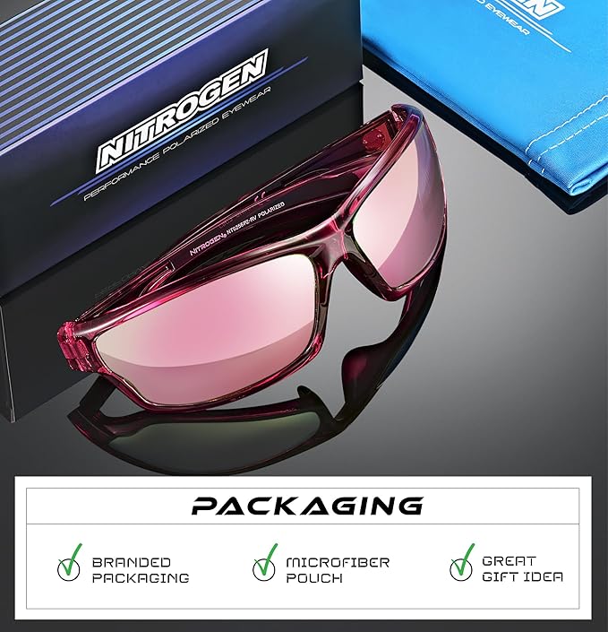 Nitrogen Polarized Wrap Around Sport Sunglasses for Men Women UV400 Driving Fishing Running Sun Glasses