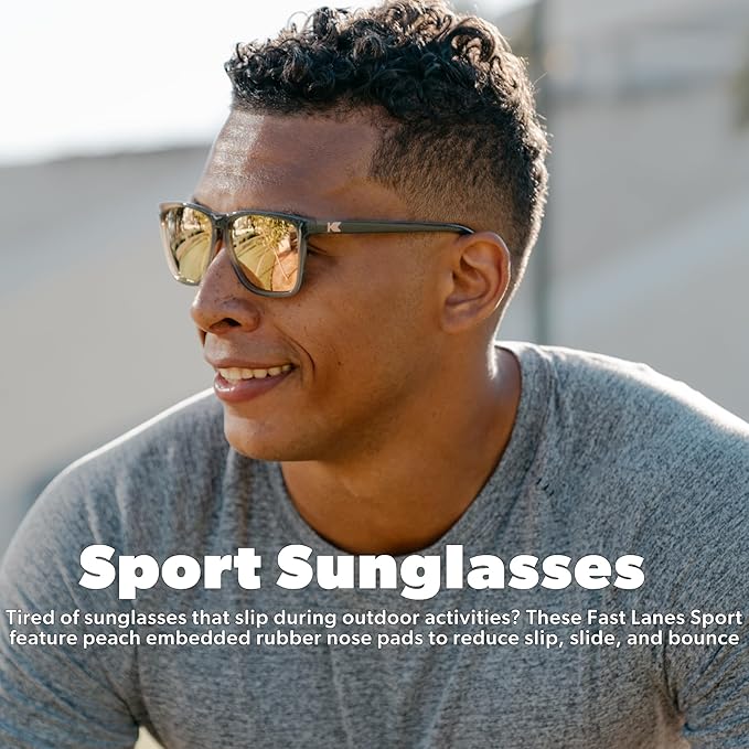 Knockaround Fast Lanes and Fast Lanes Sport Polarized Lightweight Sunglasses for Men & Women - UV400 Protection - Running