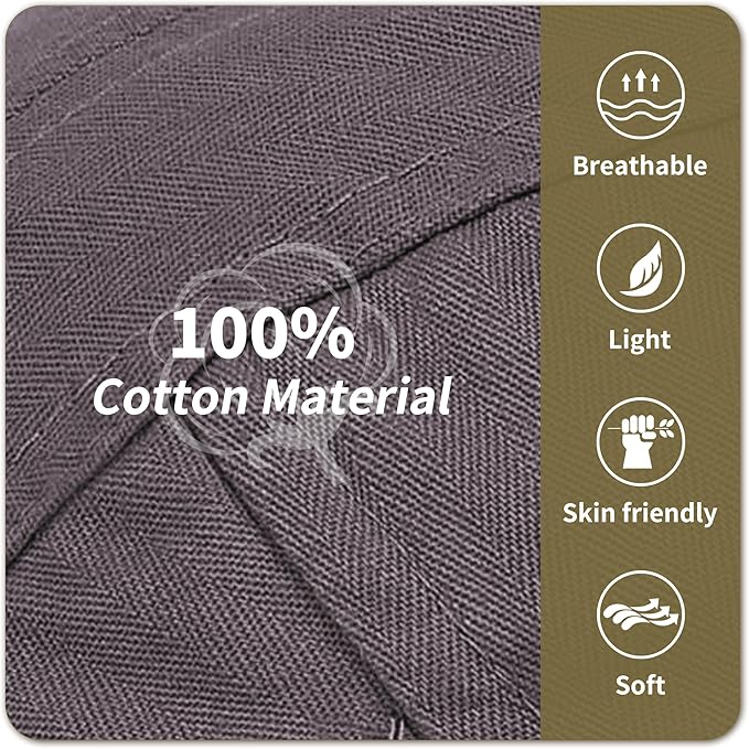 Men's Newsboy Caps 100% Cotton Newsies Flat Hats for Men Adjustable Irish Cabbie Gatsby Hats Ivy Cap for Driving Golf Hunting