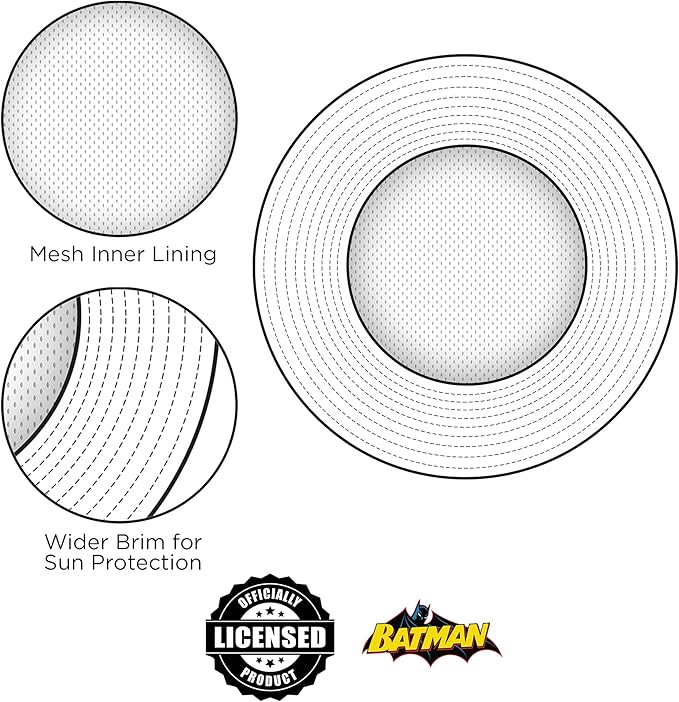 DC Comics Bucket Baseball Cap, Batman Toddler Sun Hat for Ages 2-4