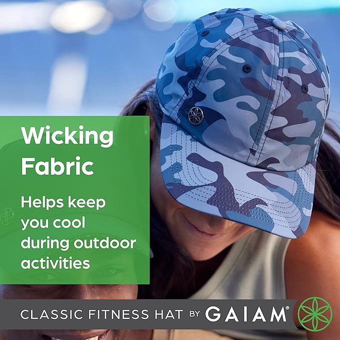 Gaiam Women's Classic Fitness Running Hat - Ponytail Hats with Quick-Dry Sweatband for Hiking & Summer Beach Vacation