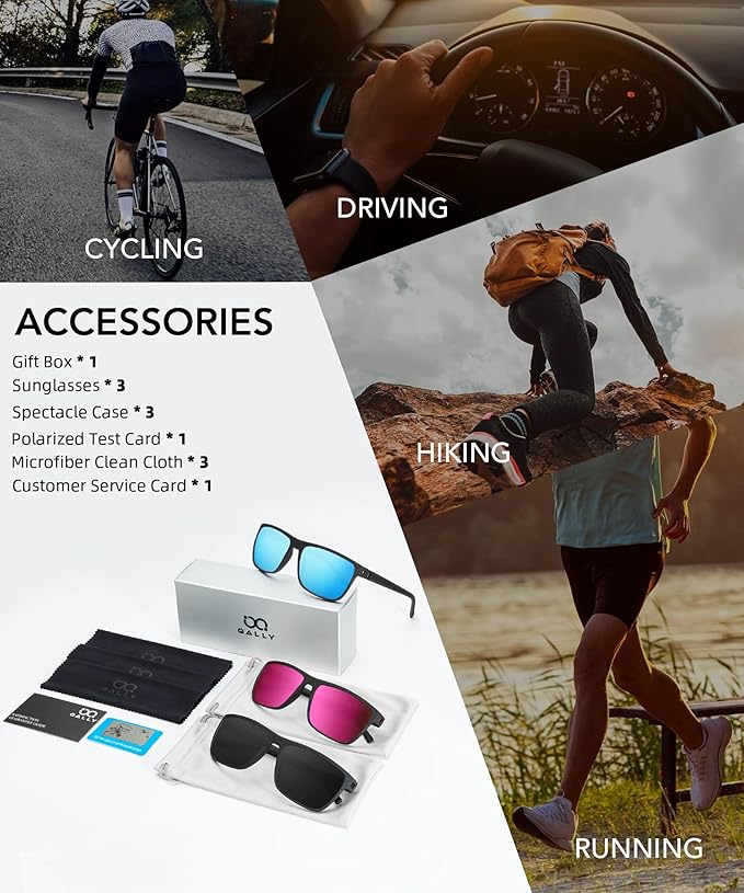 Polarized Sunglasses Men, Mens Sunglasses Polarized UV protection Lightweight Sun Glasses for Driving Fishing Golf