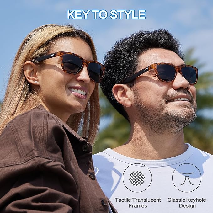 Jefoo Polarized Sports Sunglasses for Women Men Running Retro Trendy Sun Glasses UV400 Protection Tangle Free