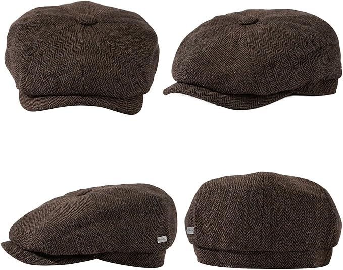 TOP-EX L/XL/XXL Wool Tweed Newsboy Cap for Men Paperboy Warm Winter Hat Vintage Flat Ivy Cabbie Gatsby Cap
