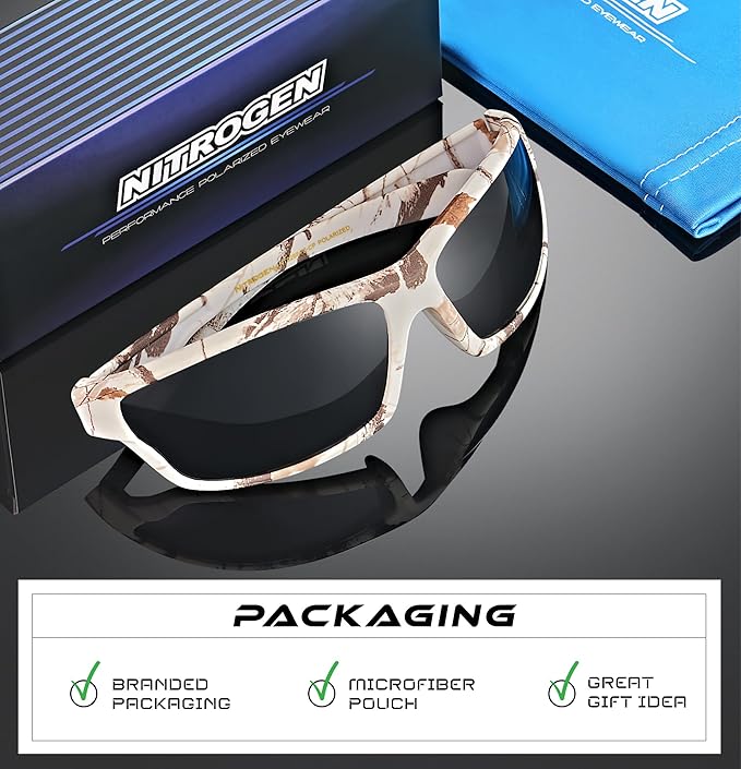 Nitrogen Polarized Wrap Around Sport Sunglasses for Men Women UV400 Driving Fishing Running Sun Glasses