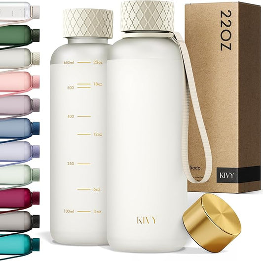 KIVY Slim Water Bottle 22oz [Lightweight & Shatterproof] - Reusable Tritan Water Bottle - Leak Proof Bottle for Women & Men - Water bottle no straw - Dishwasher Safe - BPA Free